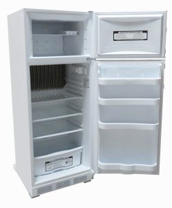 Interior shelves and doors of 10 cu. ft. EZ-10 gas fridge